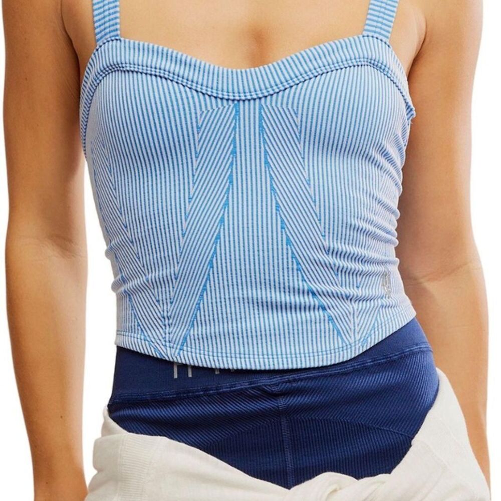 Free People Women's Blue Crop Top